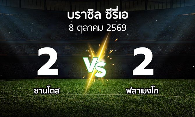 ผลบอล : ซานโตส vs ฟลาเมงโก (บราซิล-ซีรี่เอ 2026)