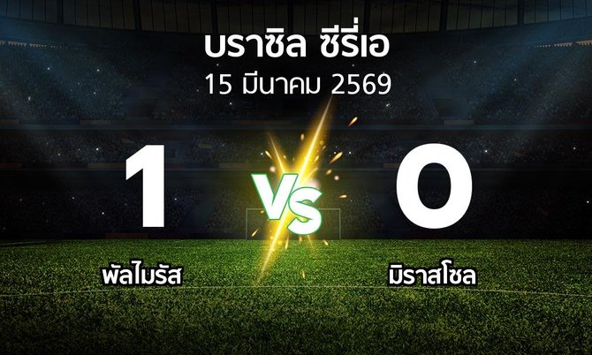 ผลบอล : พัลไมรัส vs มิราสโซล (บราซิล-ซีรี่เอ 2026)