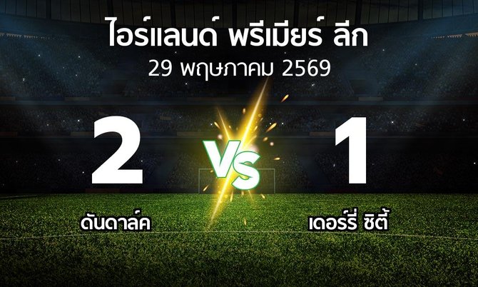 ผลบอล : ดันดาล์ค vs เดอร์รี่ ซิตี้ (ไอร์แลนด์-พรีเมียร์-ลีก 2026)