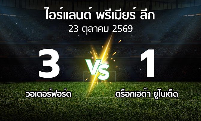 ผลบอล : วอเตอร์ฟอร์ด vs ดร็อกเฮด้า ยูไนเต็ด (ไอร์แลนด์-พรีเมียร์-ลีก 2026)