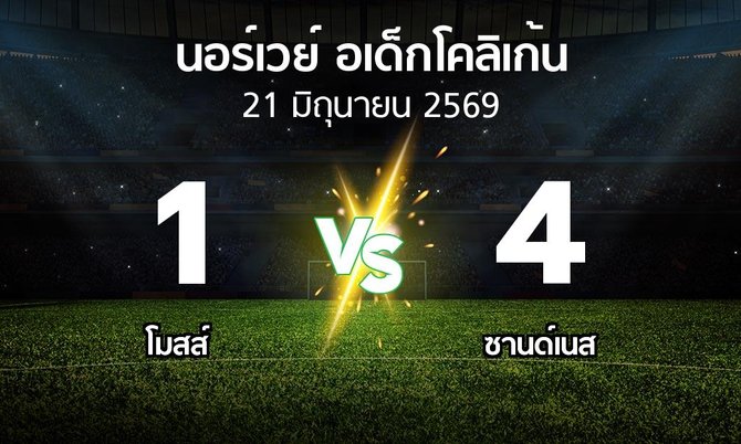 ผลบอล : โมสส์ vs ซานด์เนส (นอร์เวย์-อเด็กโคลิเก้น 2026)