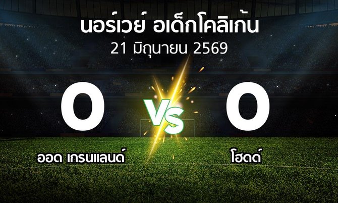 ผลบอล : ออด เกรนแลนด์ vs โฮดด์ (นอร์เวย์-อเด็กโคลิเก้น 2026)