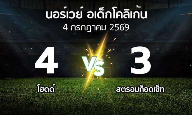 ผลบอล : โฮดด์ vs สตรอมก็อดเซ็ท (นอร์เวย์-อเด็กโคลิเก้น 2026)