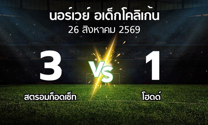 ผลบอล : สตรอมก็อดเซ็ท vs โฮดด์ (นอร์เวย์-อเด็กโคลิเก้น 2026)