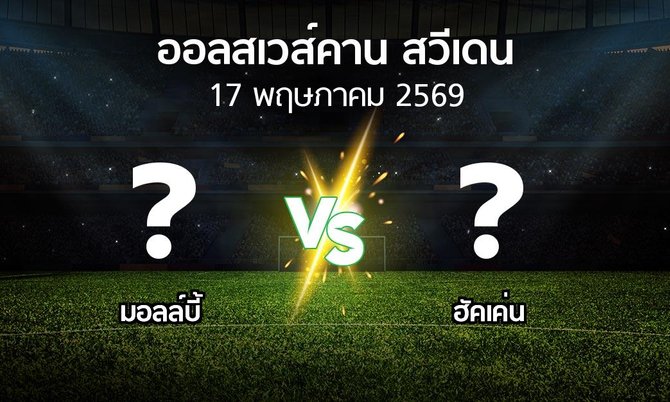 ผลบอล : มอลล์บี้ vs ฮัคเค่น (ออลสเวส์คาน สวีเดน 2026)