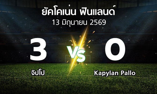 ผลบอล : จิปโป vs Kapylan Pallo (ยัคโคเน่น-ฟินแลนด์ 2026)