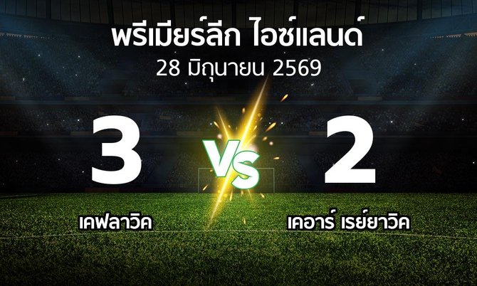 ผลบอล : เคฟลาวิค vs เคอาร์ เรย์ยาวิค (พรีเมียร์ลีก-ไอซ์แลนด์ 2026)