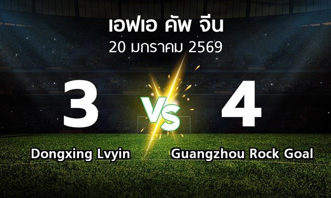 ผลบอล : Dongxing Lvyin vs Guangzhou Rock Goal (เอฟเอ-คัพ-จีน 2026)