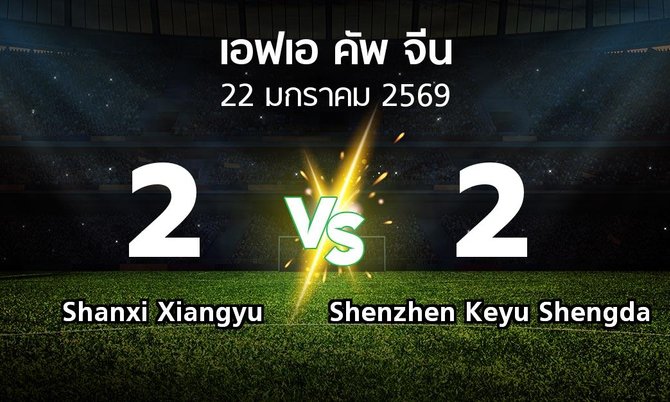 ผลบอล : Shanxi Xiangyu vs Shenzhen Keyu Shengda (เอฟเอ-คัพ-จีน 2026)