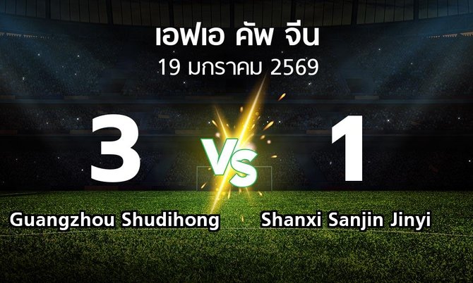 ผลบอล : Guangzhou Shudihong vs Shanxi Sanjin Jinyi (เอฟเอ-คัพ-จีน 2026)