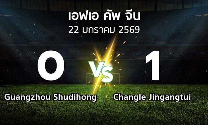 ผลบอล : Guangzhou Shudihong vs Changle Jingangtui (เอฟเอ-คัพ-จีน 2026)