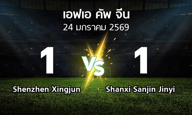 ผลบอล : Shenzhen Xingjun vs Shanxi Sanjin Jinyi (เอฟเอ-คัพ-จีน 2026)
