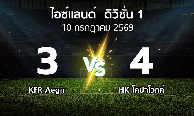 ผลบอล : KFR Aegir vs HK โคปาโวกค์ (ไอซ์แลนด์-ดิวิชั่น-1 2026)
