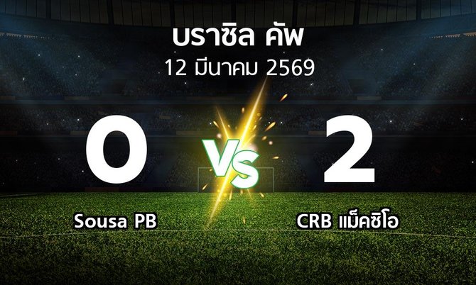 ผลบอล : Sousa PB vs CRB แม็คซิโอ (บราซิล-คัพ 2026)