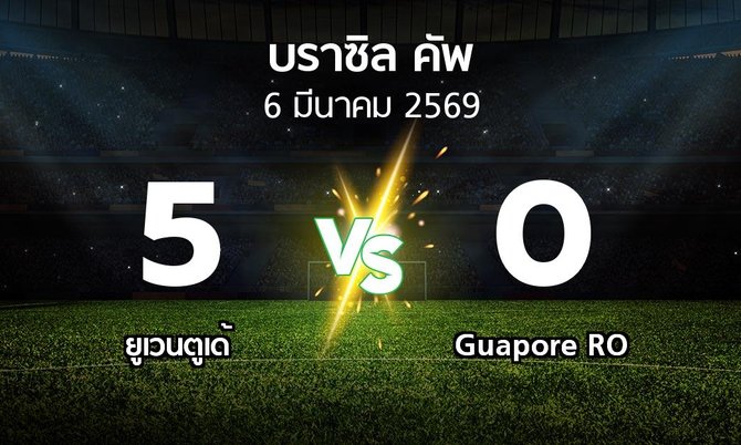 ผลบอล : ยูเวนตูเด้ vs Guapore RO (บราซิล-คัพ 2026)