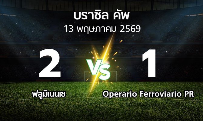 ผลบอล : ฟลูมิเนนเซ vs Operario Ferroviario PR (บราซิล-คัพ 2026)
