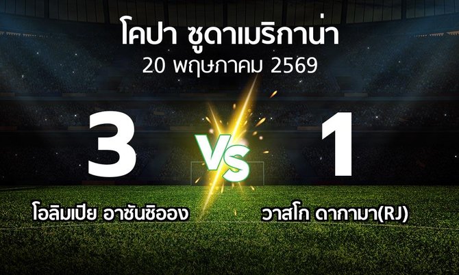 ผลบอล : โอลิมเปีย อาซันซิออง vs วาสโก ดากามา(RJ) (โคปา-ซูดาเมริกาน่า 2026)