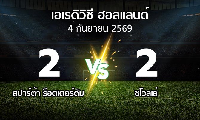 ผลบอล : สปาร์ตา vs ซโวลเล่ (เอเรดิวิซี่ ฮอลแลนด์ 2026-2027)
