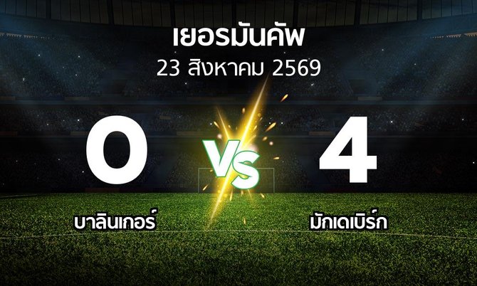 ผลบอล : บาลินเกอร์ vs มักเดเบิร์ก (เดเอฟเบ-โพคาล 2026-2027)