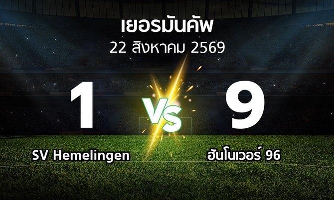 ผลบอล : SV Hemelingen vs ฮันโนเวอร์ (เดเอฟเบ-โพคาล 2026-2027)