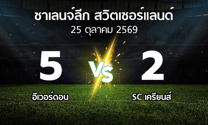 ผลบอล : อีเวอร์ดอน vs SC เครียนส์ (ชาเลนจ์-ลีก-สวิตเซอร์แลนด์ 2026-2027)