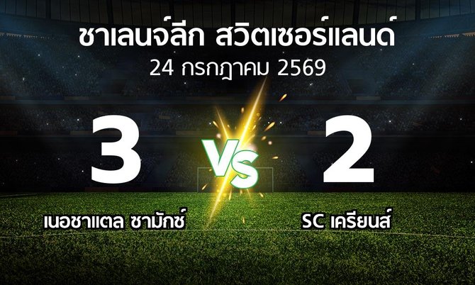ผลบอล : เนอชาแตล ซามักซ์ vs SC เครียนส์ (ชาเลนจ์-ลีก-สวิตเซอร์แลนด์ 2026-2027)