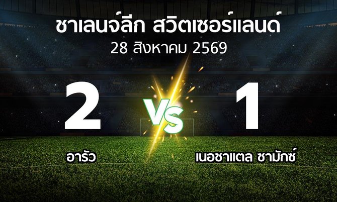 ผลบอล : อารัว vs เนอชาแตล ซามักซ์ (ชาเลนจ์-ลีก-สวิตเซอร์แลนด์ 2026-2027)