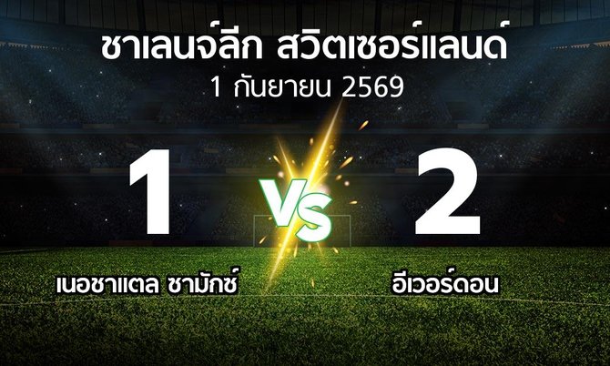 ผลบอล : เนอชาแตล ซามักซ์ vs อีเวอร์ดอน (ชาเลนจ์-ลีก-สวิตเซอร์แลนด์ 2026-2027)
