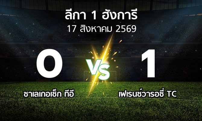 ผลบอล : ซาเลเกอเซ็ก ทีอี vs เฟเรนซ์วารอซี่ TC (ลีกา-1-ฮังการี 2026-2027)