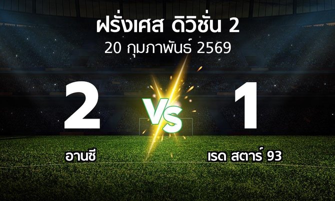 ผลบอล : อานซี vs เรด สตาร์ 93 (ฝรั่งเศส-ดิวิชั่น-2 2025-2026)