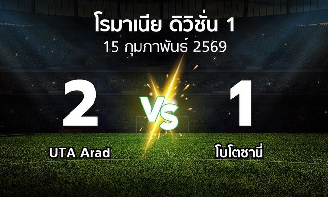ผลบอล : UTA Arad vs โบโตซานี่ (โรมาเนีย-ดิวิชั่น-1 2025-2026)