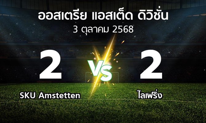 ผลบอล : SKU Amstetten vs ไลเฟริ่ง (ออสเตรีย-แอสเต็ด-ดิวิชั่น 2025-2026)