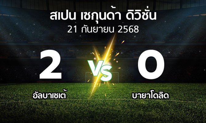 ผลบอล : อัลบาเซเต้ vs เรอัล บายาโดลิด (สเปน-เซกุนด้า-ดิวิชั่น 2025-2026)