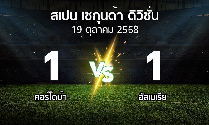 ผลบอล : คอร์โดบ้า vs อัลเมเรีย (สเปน-เซกุนด้า-ดิวิชั่น 2025-2026)