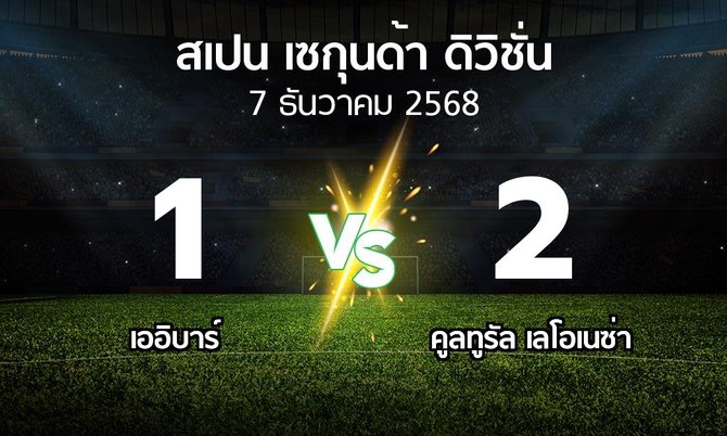 ผลบอล : เออิบาร์ vs คูลทูรัล เลโอเนซ่า (สเปน-เซกุนด้า-ดิวิชั่น 2025-2026)