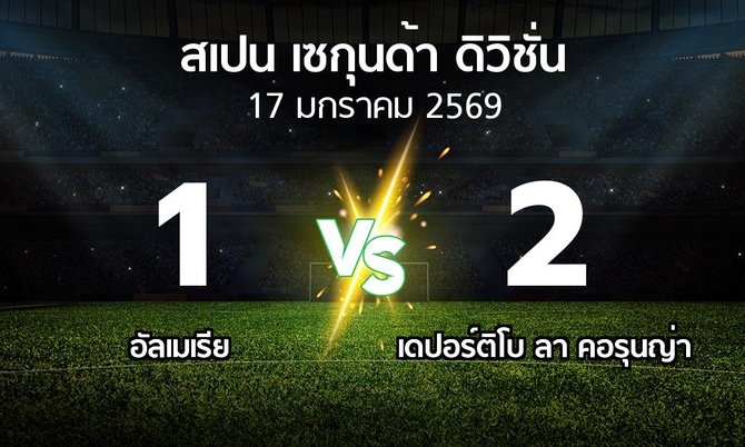 ผลบอล : อัลเมเรีย vs เดปอร์ติโบ ลา คอรุนญ่า (สเปน-เซกุนด้า-ดิวิชั่น 2025-2026)
