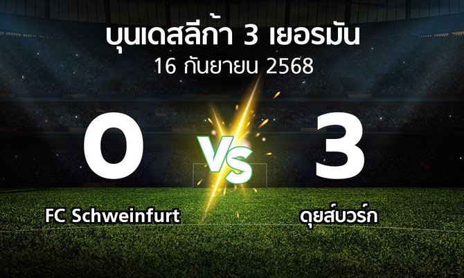 ผลบอล : FC Schweinfurt vs ดุยส์บวร์ก (บุนเดสลีก้า-3-เยอรมัน 2025-2026)