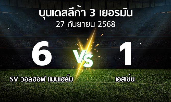 ผลบอล : SV วอลฮอฟ แมนเฮล์ม vs เอสเซ่น (บุนเดสลีก้า-3-เยอรมัน 2025-2026)