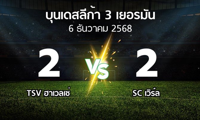 ผลบอล : TSV ฮาเวลเซ่ vs SC เวิร์ล (บุนเดสลีก้า-3-เยอรมัน 2025-2026)