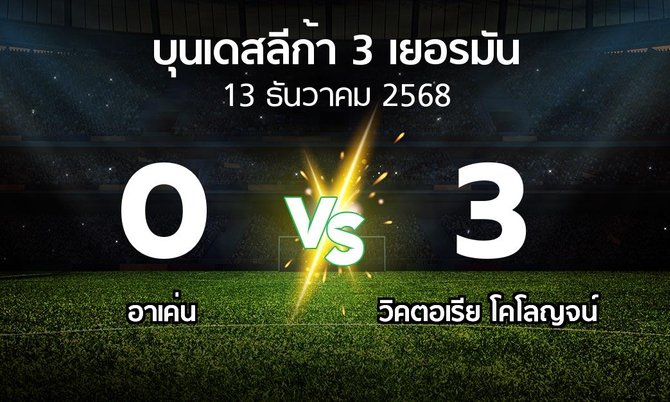 ผลบอล : อาเค่น vs วิคตอเรีย โคโลญจน์ (บุนเดสลีก้า-3-เยอรมัน 2025-2026)