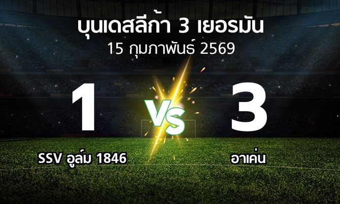 ผลบอล : SSV อูล์ม 1846 vs อาเค่น (บุนเดสลีก้า-3-เยอรมัน 2025-2026)