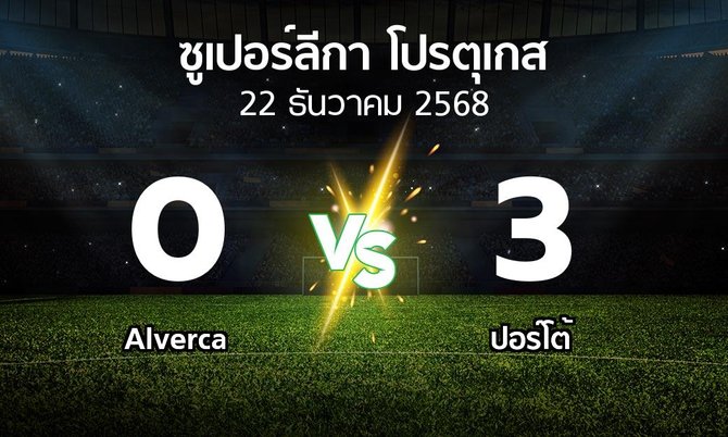 ผลบอล : Alverca vs ปอร์โต้ (ซูเปอร์ลีกา-โปรตุเกส 2025-2026)