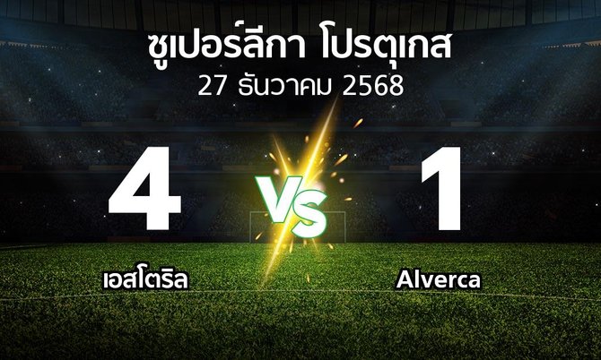 ผลบอล : เอสโตริล vs Alverca (ซูเปอร์ลีกา-โปรตุเกส 2025-2026)