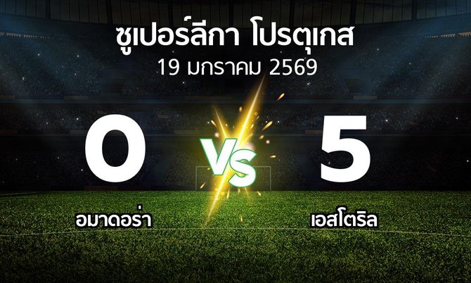 ผลบอล : อมาดอร่า vs เอสโตริล (ซูเปอร์ลีกา-โปรตุเกส 2025-2026)