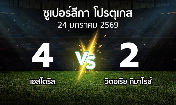 ผลบอล : เอสโตริล vs วิตอเรียกิมาไรส์ (ซูเปอร์ลีกา-โปรตุเกส 2025-2026)