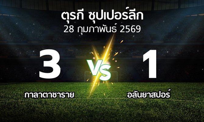 ผลบอล : กาลาตาซาราย vs อลันยาสปอร์ (ตุรกี-ซุปเปอร์ลีก 2025-2026)