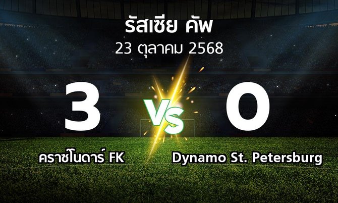 ผลบอล : คราซ์โนดาร์ FK vs Dynamo St. Petersburg (รัสเซีย-คัพ 2025-2026)
