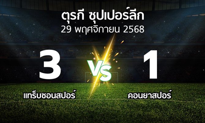 ผลบอล : แทร็บซอนสปอร์ vs คอนยาสปอร์ (ตุรกี-ซุปเปอร์ลีก 2025-2026)