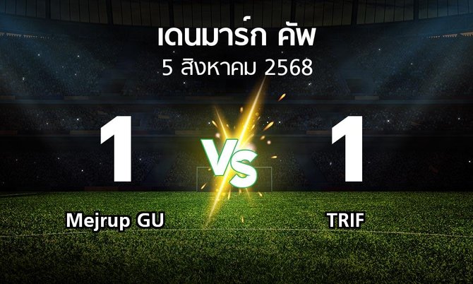 ผลบอล : Mejrup GU vs TRIF (เดนมาร์ก-คัพ 2025-2026)