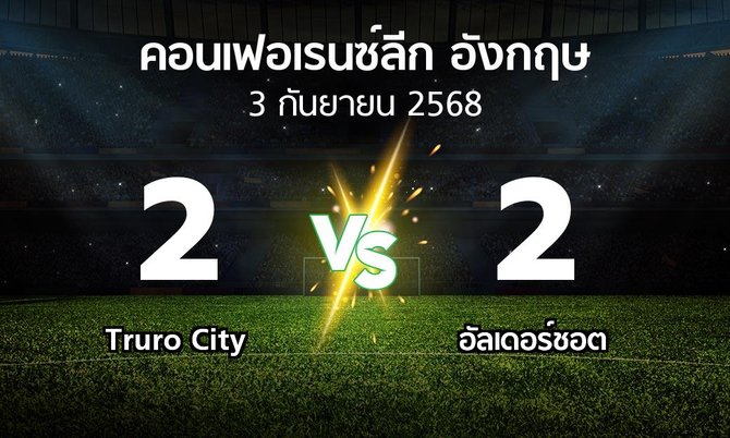 ผลบอล : Truro City vs อัลเดอร์ชอต (คอนเฟอเรนซ์ลีก อังกฤษ 2025-2026)